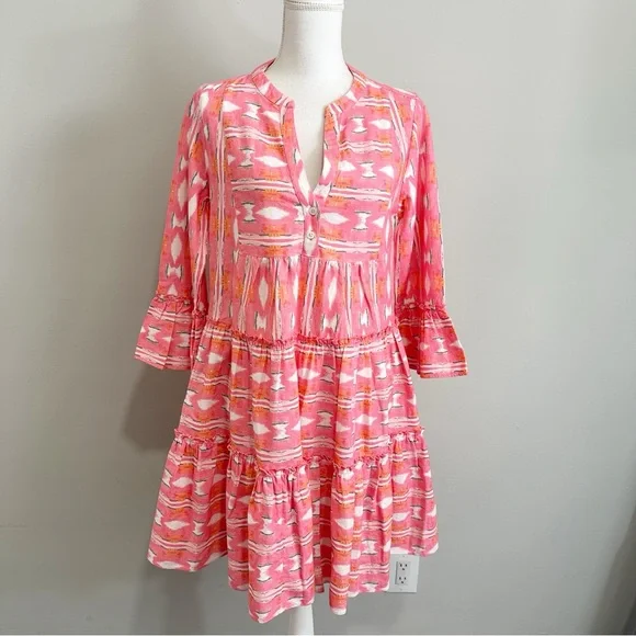 Kerri Rosenthal Womens Dress Pink Size XS Patterned Beachy Resortwear - Picture 1 of 6